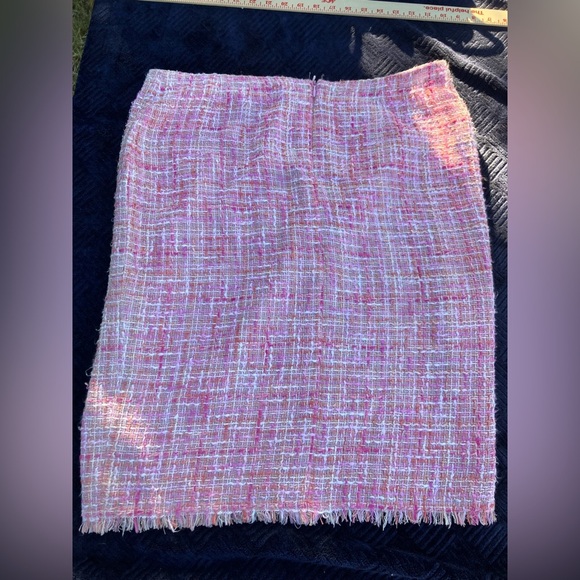 Escada Vintage Pink Confetti Cotton Tweed Mini Skirt Size 42 GERMAN/ 12 US - Picture 2 of 8